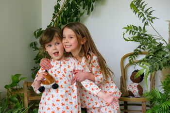 Girls Cotton Pyjama Set Cute Fox, 4 of 9