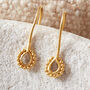 Champagne Diamond Oval Shaped Drop Earrings, thumbnail 5 of 9