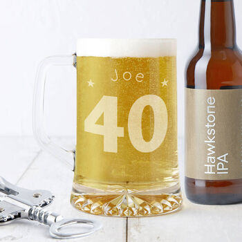 Personalised 40th Birthday Age And Name Beer Tankard, 2 of 4
