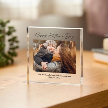 Personalised Mother’s Day Photo Gift Custom Acrylic Block, 2 of 3
