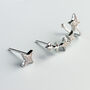 Sterling Silver Star Stud Earrings With Cuff, thumbnail 5 of 8