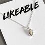 'Likeable' Sterling Silver Middle Finger Necklace, thumbnail 2 of 10