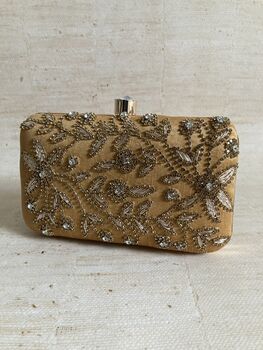 Gold Raw Silk Handcrafted Clutch Bag, 3 of 10