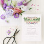 Lavender Wedding Invitations With Venue Illustration, thumbnail 7 of 7