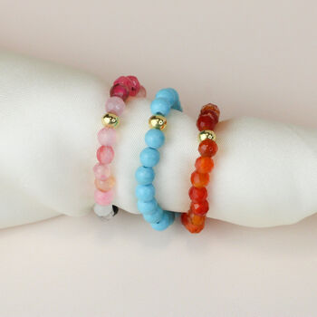 Colourful Elastic Beaded Ring For Friends, 2 of 7