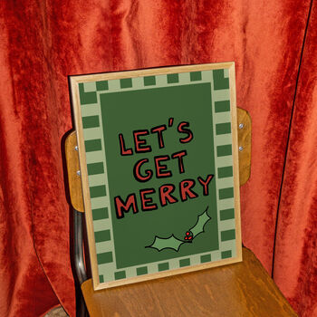 Let's Get Merry Christmas Festive Print, 8 of 9