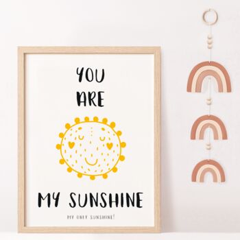 'You Are My Sunshine' Nursery Rhyme Print, 5 of 5