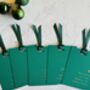 Christmas Green Gift Tags With Gold Foil Set Of Five, thumbnail 2 of 4