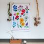 Tea Towel Flower Illustrations 100% Cotton, thumbnail 1 of 5