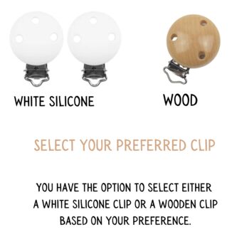 Personalised Wood And Silicone Dummy Clip, 5 of 7