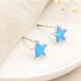 Sterling Silver Blue Opal Star Stud Earrings – 7mm, thumbnail 8 of 8