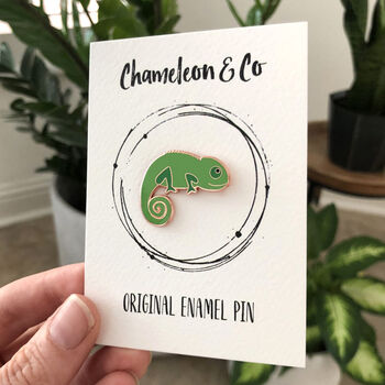 Chameleon Enamel Pin Badge, 2 of 5