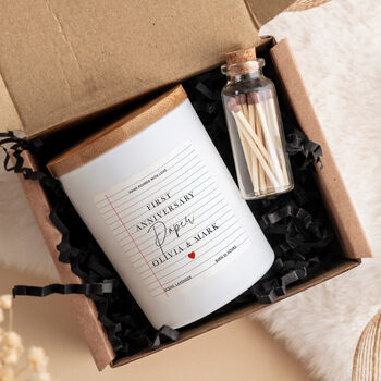 Personalised First Paper Anniversary Candle Gift, 3 of 6