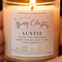 Auntie Christmas Gift Personalised Scented Candle, thumbnail 7 of 9