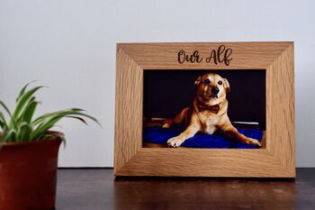 Personalised Engraved Solid Oak Photo Frame, 2 of 4
