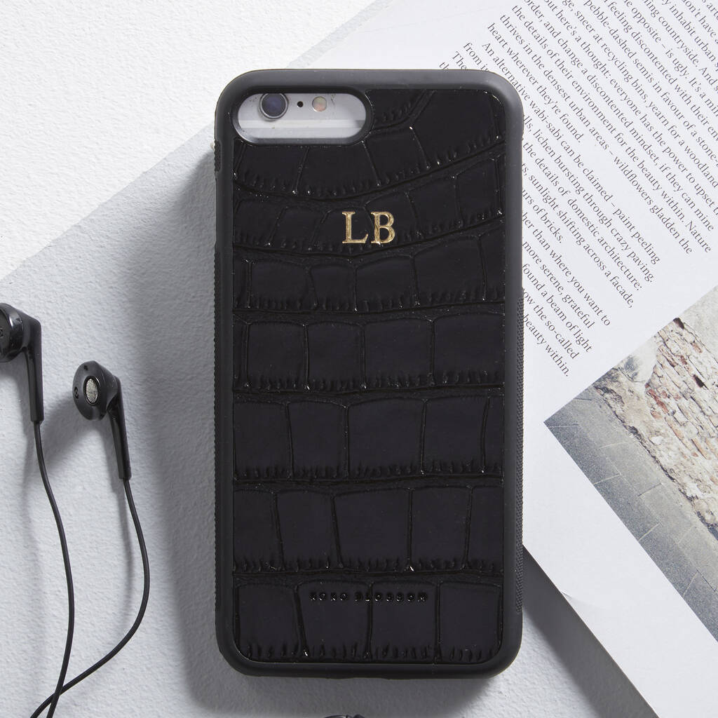 personalised croc leather phone case