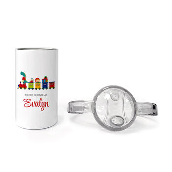 Personalised Christmas Train Kids Sippy Cup, 2 of 4