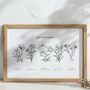 Personalised Family Birth Flower Print For Dad, thumbnail 4 of 7