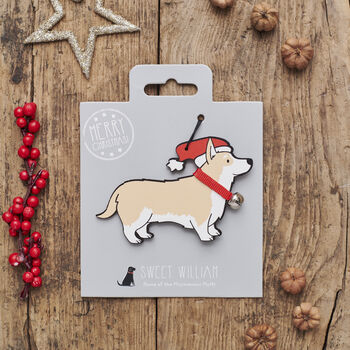 Corgi Dog Christmas Tree Decoration Personalisation Available, 2 of 4