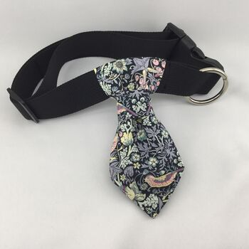 Black Pet Collar Neck Tie , Personalised Pet Gifts, 3 of 8