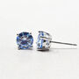 Blue Topaz Moissanite Crystal Sterling Silver Earrings, thumbnail 6 of 6