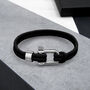 Personalised Men's Nautical Double Strand D Shackle And Rope Bracelet, thumbnail 3 of 12
