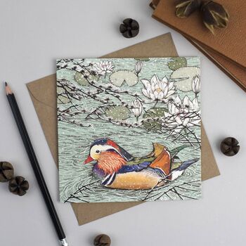 'Mandarin Duck' Christmas Card, 2 of 2