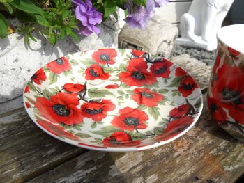 Large Cup And Saucer In Vibrant Red Poppy Design, 6 of 8