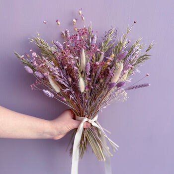 Purple Dried Wildflower Bouquet, 5 of 8