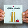 'You Bowl Me Over' Personalised Cricket Coaster, thumbnail 1 of 3