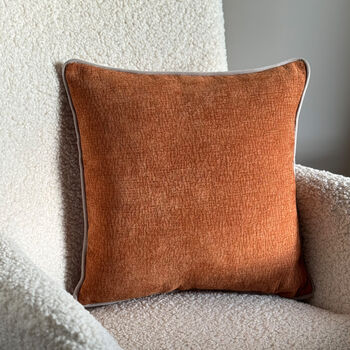 Luxury Soft Brushed Linen Blend Cushion Light Terracotta With Optional Piping, 2 of 5