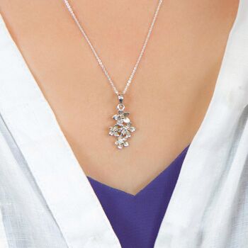 Forget Me Not Flower Necklace In Sterling Silver, 3 of 10