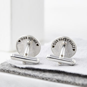 Personalised Round Silver Coordinate Cufflinks, 4 of 5