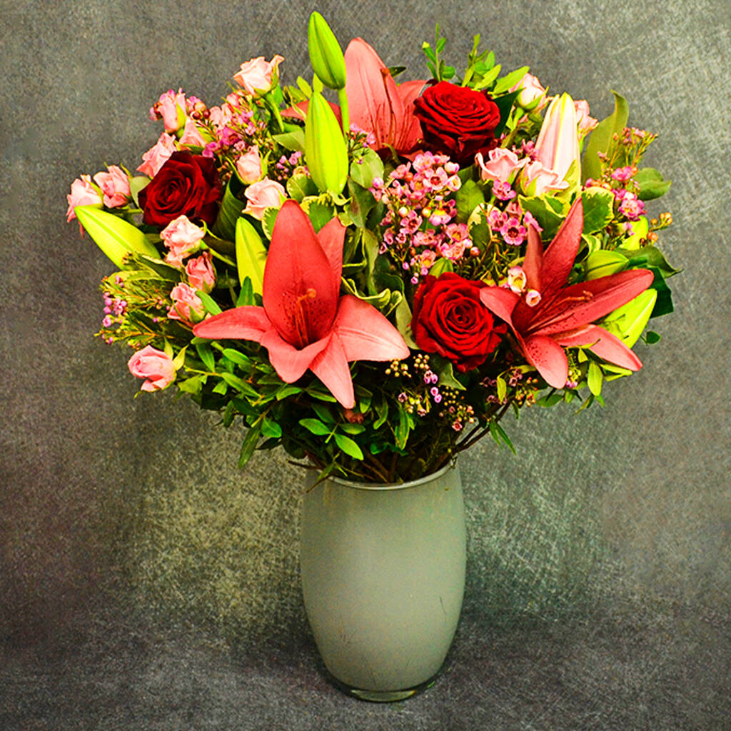 Rose And Lily Fresh Flower Bouquet Gift From The Heart By Fleur De Luxe