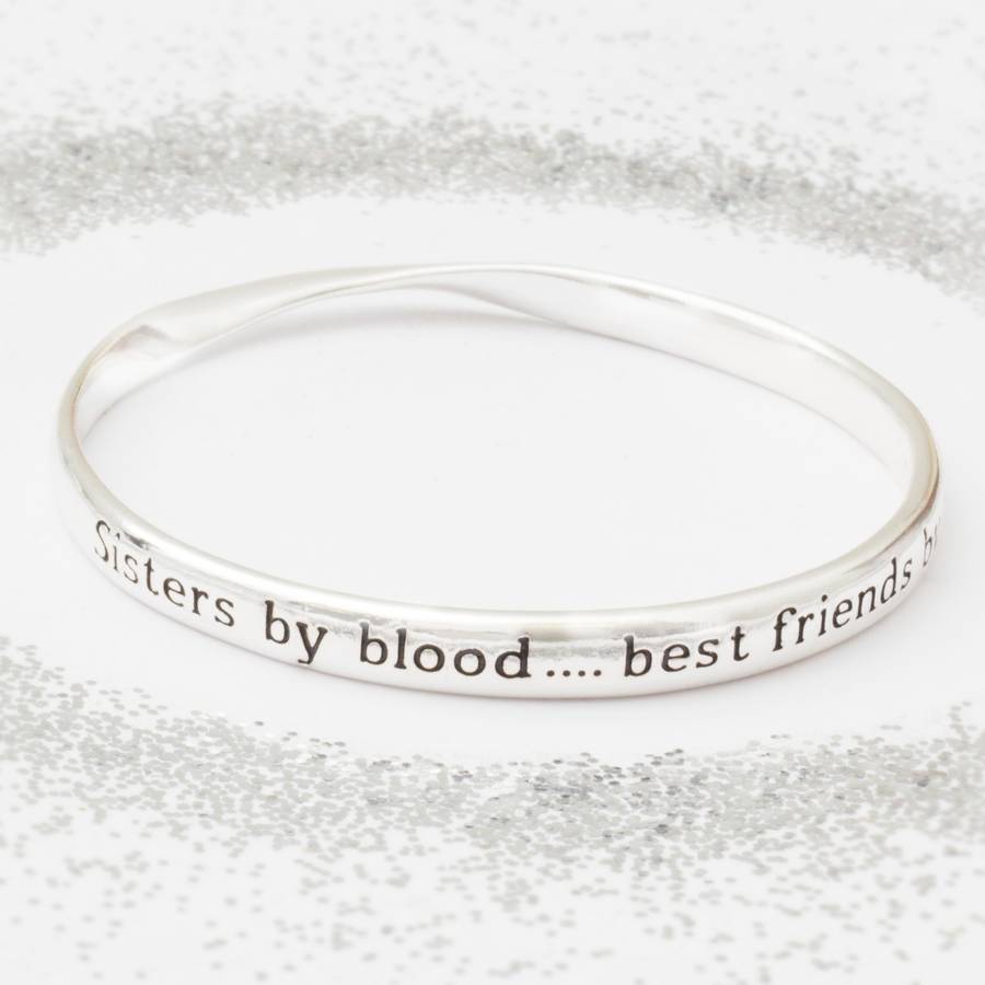 'sisters by blood… best friends by choice' bangle by bloom boutique
