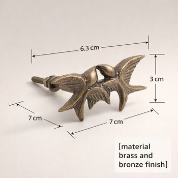 Handcrafted Brass Twin Eagle Cabinet Knob, 4 of 9