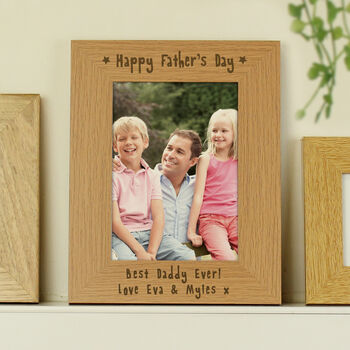 Fathers Day Gift Personalised Wooden Photo Frame 6x4, 4 of 6