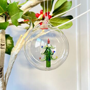 Christmas Tree Glass Blown Bauble, 4 of 4