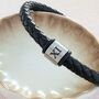 Steel 11th Wedding Anniversary Gift For Him – Leather And Stainless Steel Bracelet, thumbnail 3 of 4