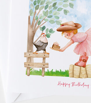 Birthday Card For Girl, Chicken Cockerel, Birthday Cake, 2 of 12