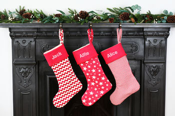 Personalised Santa Sack Christmas Stocking Set Stripes, 4 of 12