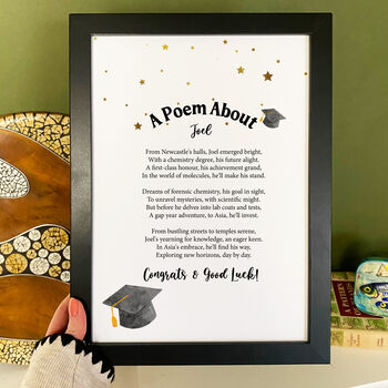 Personalised Graduation Gift Print Of Special Poem, 7 of 12