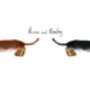 Personalised Double Cheeky Sausage Dog Butt Print, thumbnail 2 of 5
