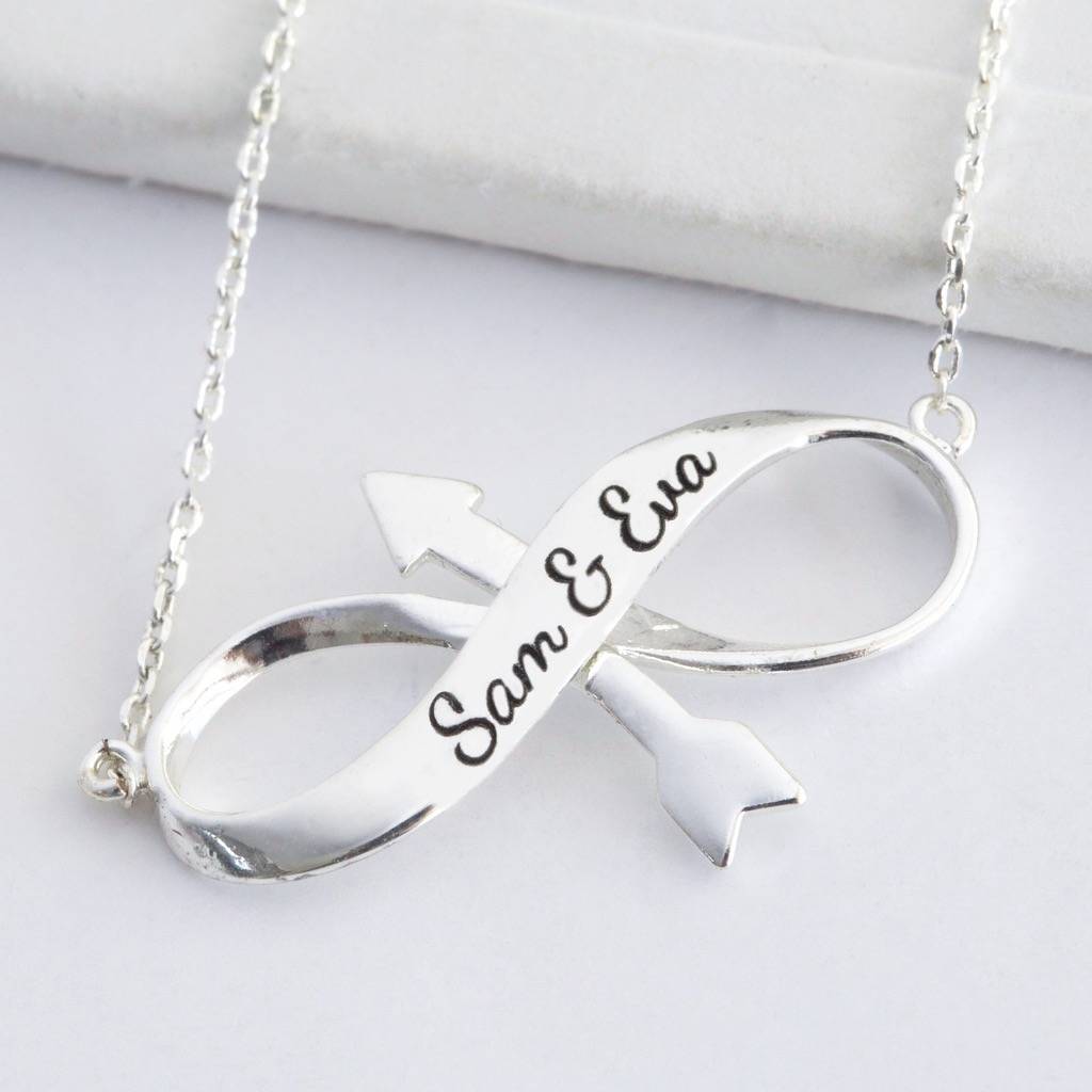 Personalised Infinity Arrow Pendant Necklace By Lisa Angel
