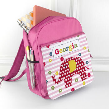 Personalised Girl's Pink Mini Rucksack, 7 of 12