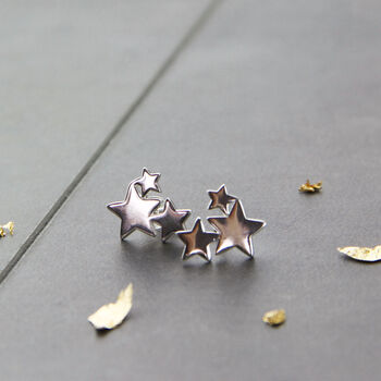 Sterling Silver Shooting Stars Stud Earrings, 4 of 9