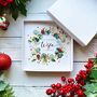 Wonderful Wife Festive Wreath Christmas Card, thumbnail 4 of 4