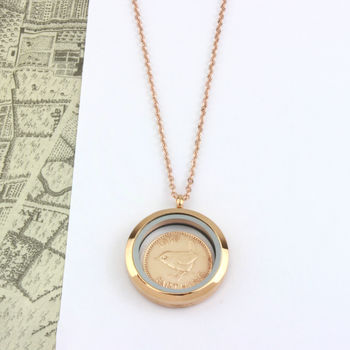 70th/ 80th Birthday Farthing Locket Necklace, 9 of 12