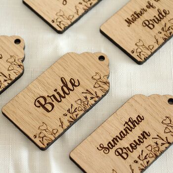 Custom Wedding Place Name Tags,Engraved Wedding Favours, 4 of 6