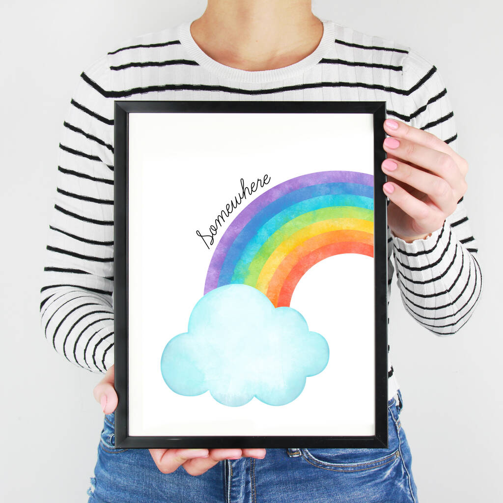 Watercolour Rainbow Wall Art Print For Charity, 1 of 2